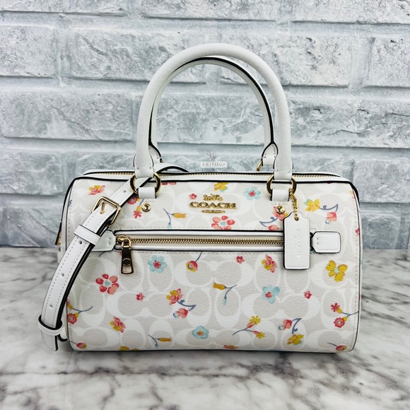 Coach Handbags - Coach Rowan Satchel In Signature Canvas With Mystical Floral Print